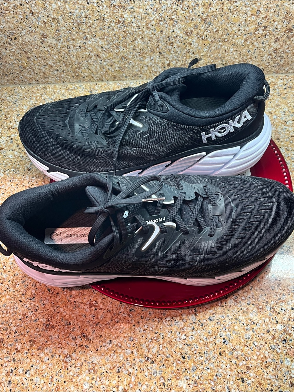 HOKA Gaviota 4 Black and White Men's Running Shoes size 11.5 M